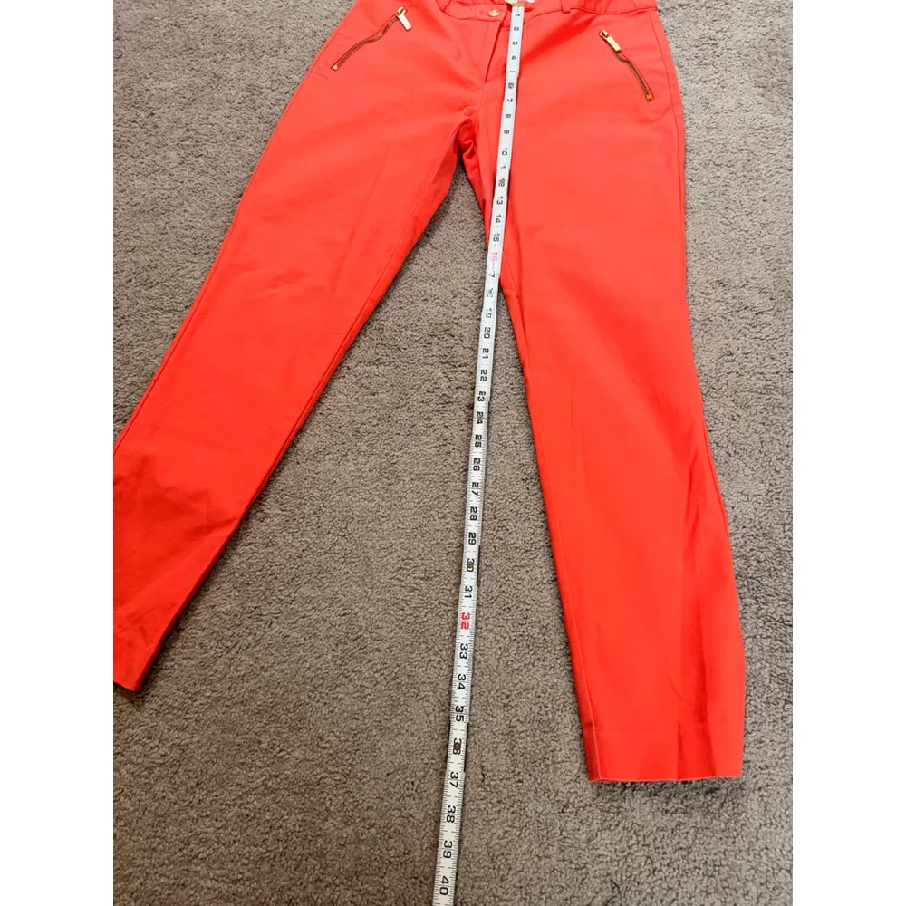 Women's Michael Kors Orange Cropped Pants 8 City Chic Preppy Modern Chic Classic
